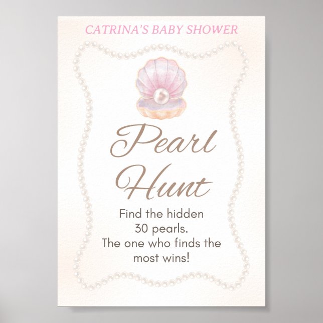 Pearl Baby Shower Game Sign (Front)