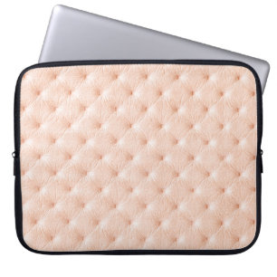 Pearl beige leather texture laptop sleeve