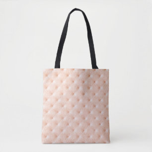 Pearl beige leather texture tote bag