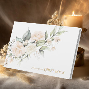 Pearl Blush Elegance Floral Wedding ID989 Guest Book