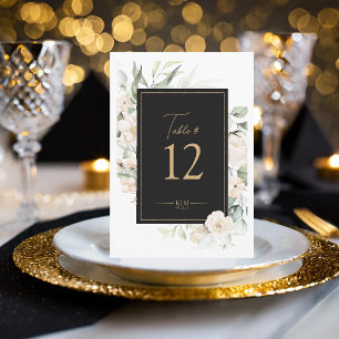 Pearl Blush Floral Elegance Ebony Table# ID989 Invitation