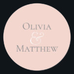 Pearl Blush Personalised Classic Round Sticker<br><div class="desc">Simple chic pearl blush personalised wedding sticker seal.</div>