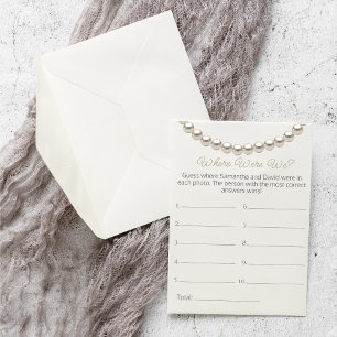 Pearl Bridal Shower Where Were We Game