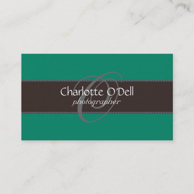 pearl; brown// green business card (Front)