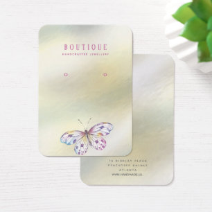 Pearl Butterfly Watercolor Earring Display