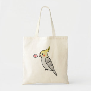 Pearl Cartoon Cockatiel Parrot Bird Love Tote Bag