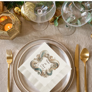 Pearl Coast Elegance Coined Luncheon Napkins