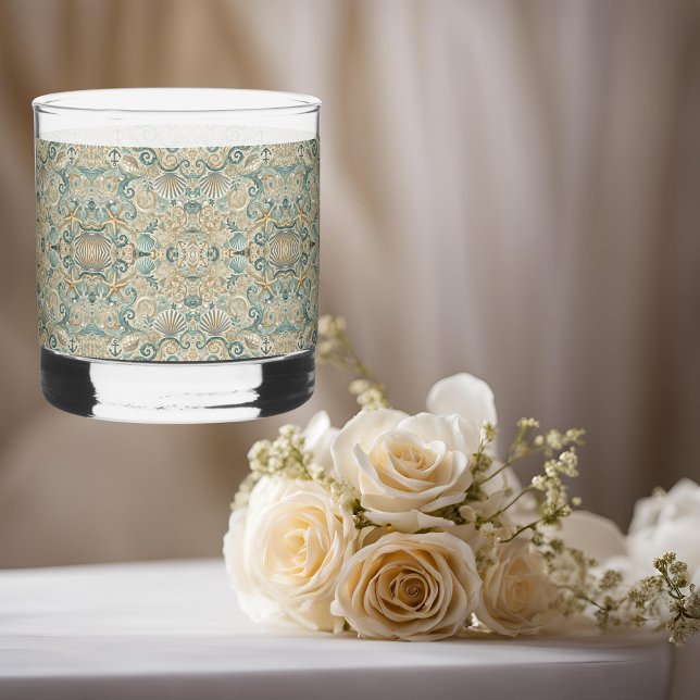 Pearl Coast Elegance Nautical Printed Rocks Glasse Whiskey Glass (Creator Uploaded)