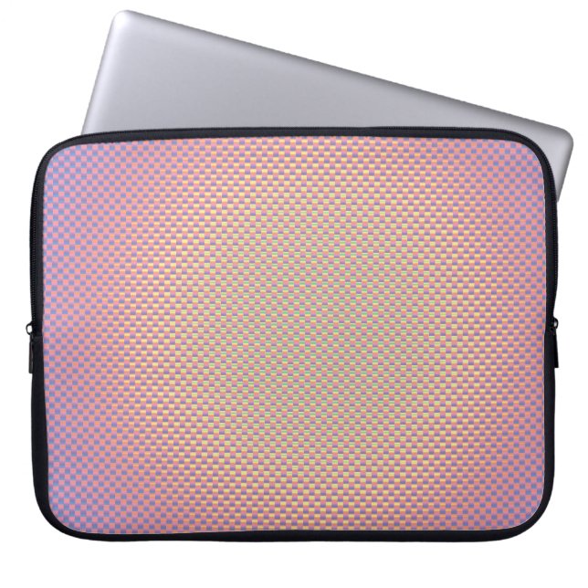 Pearl colour vibrant carbon fibre patterned laptop sleeve (Front)