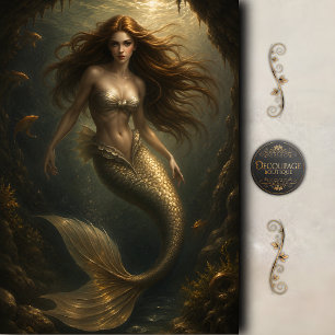 Pearl Cove Mermaid Decoupage Tissue Paper
