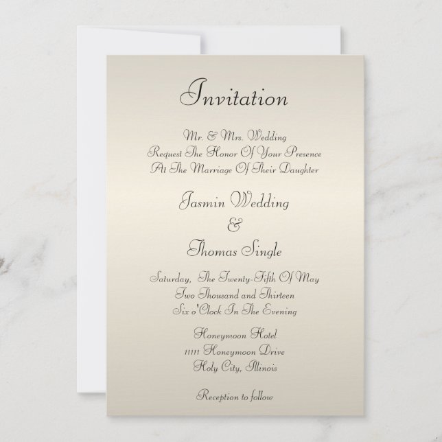 Pearl Cream Invitation (Front)