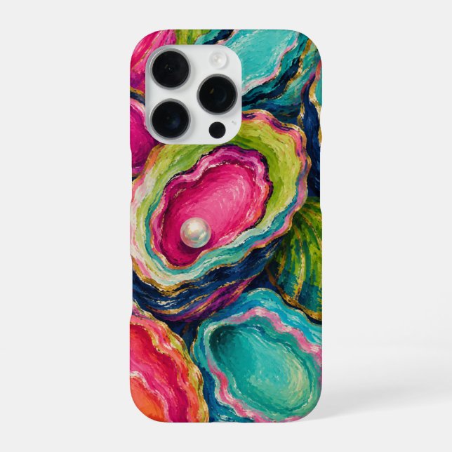 Pearl Crush Colourful Oyster  iPhone Case (Back)