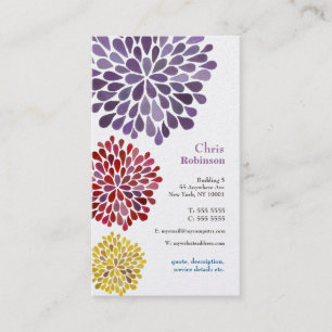 Pearl Dahlia Blossom Burst Floral Business Card