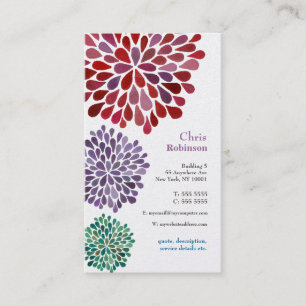 Pearl Dahlia Blossom Burst Floral Business Card