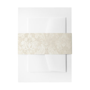 Pearl Damask Wedding Elegant Stationery Invitation Belly Band