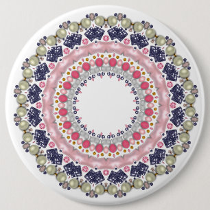 Pearl decoration 6 cm round badge