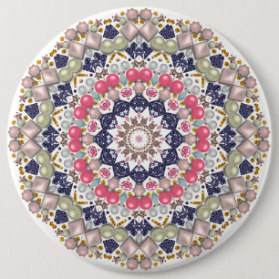 Pearl decoration 6 cm round badge