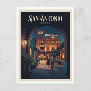 Pearl District and Hotel Emma at Night San Antonio Postcard