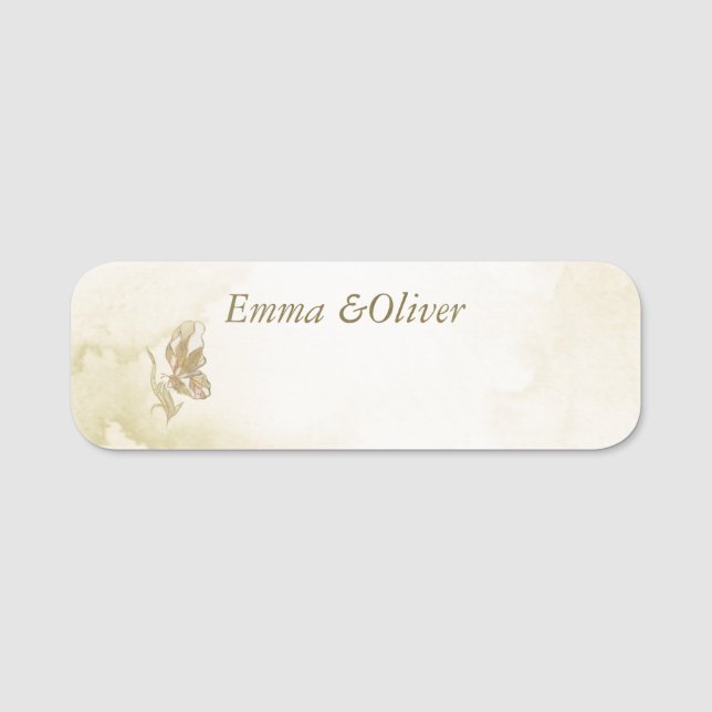 Pearl droplets name tag  (Front)