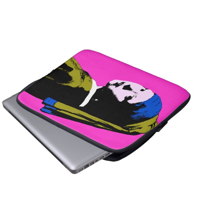 Pearl Earring Pop Art Style Laptop Sleeve (Front Bottom)