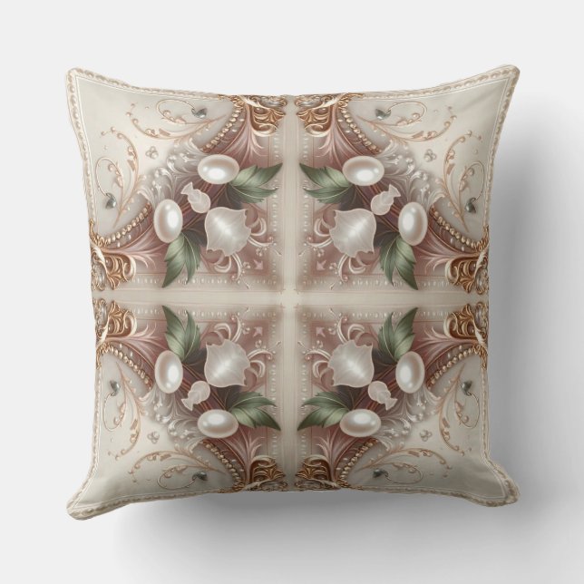 Pearl Embellishments Throw Pillow (Back)