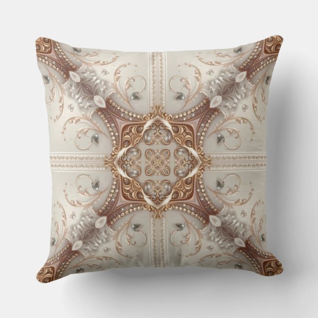 Pearl Embellishments Throw Pillow (Back)