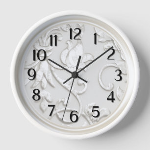 Pearl "Embossed" Damask Clock
