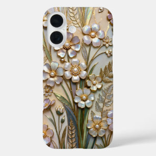 Pearl Floral Stained Glass Phone Case Elegant
