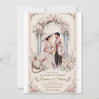 Pearl Floral Wedding Invitatio Invitation