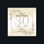 Pearl Gem & Glitter 30th Wedding Anniversary  Canvas Print<br><div class="desc">Glamourous and elegant posh 30th Pearl Wedding Anniversary canvas print with stylish pearl gem stone jewels corner decorations and matching coloured glitter border frame. A romantic design for your celebration. All text, font and font colour is fully customisable to meet your requirements. If you would like help to customise your...</div>