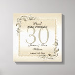 Pearl Gem & Glitter 30th Wedding Anniversary  Canvas Print<br><div class="desc">Glamourous and elegant posh 30th Pearl Wedding Anniversary canvas print with stylish pearl gem stone jewels corner decorations and matching coloured glitter border frame. A romantic design for your celebration. All text, font and font colour is fully customisable to meet your requirements. If you would like help to customise your...</div>