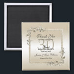 Pearl Gem & Glitter 30th Wedding Anniversary    Magnet<br><div class="desc">Glamourous and elegant posh 30th Pearl Wedding Anniversary party thank you magnet with stylish pearl gem stone jewels corner decorations and matching coloured glitter border frame. A romantic design for your celebration. All text, font and font colour is fully customisable to meet your requirements. If you would like help to...</div>
