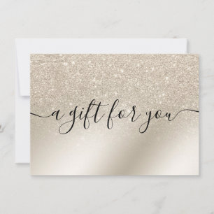 pearl glitter ivory ombre gold gift certificate