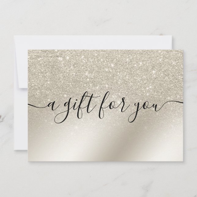 pearl glitter ivory ombre gold gift certificate (Front)
