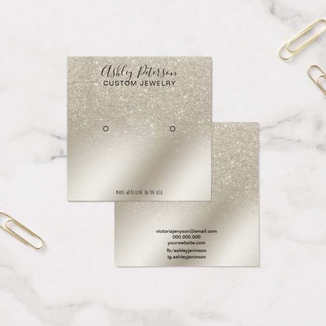 pearl glitter ivory ombre stud earring display (Office)