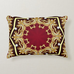Pearl Gold Frame Illustration Background Decorative Cushion