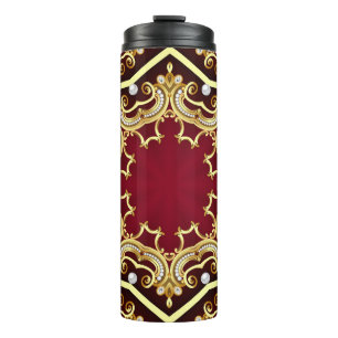 Pearl Gold Frame Illustration Background Thermal Tumbler