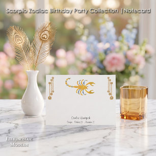 Pearl & Gold Jewels with Scorpio Zodiac Sign Card