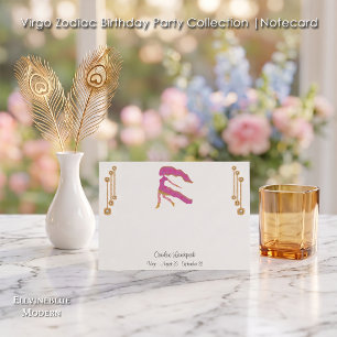 Pearl & Gold Jewels with Virgo Zodiac Sign Card