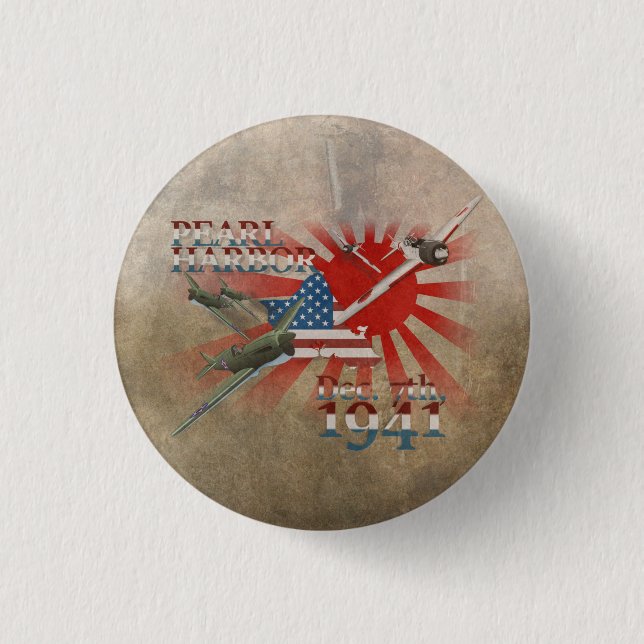 Pearl Habor December 7, 1941 3 Cm Round Badge (Front)