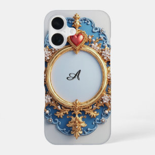 Pearl Heart Glow Luxe ✨ Romantic Elegant Frame iPhone 16 Case
