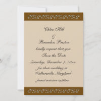 Pearl Icing on Mocha Save the Date