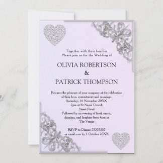 pearl ivory glitter ombre metallic foil wedding invitation