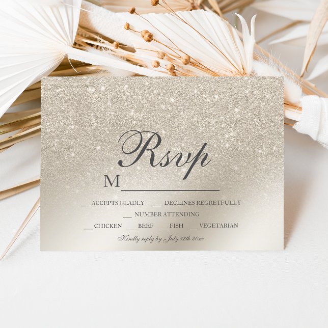 pearl ivory glitter ombre metallic RSVP wedding (Creator Uploaded)
