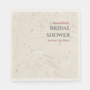 Pearl Jewels Bridal Shower  Napkin