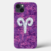 Pearl Like Aries Zodiac Sign Pink Camouflage