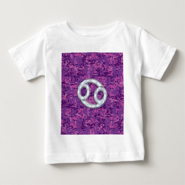Pearl Like Cancer Zodiac Sign on Digital Camo Baby T-Shirt (Front)