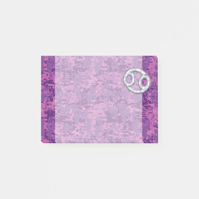 Pearl Like Cancer Zodiac Sign on Digital Camo Post-it Notes (Front)