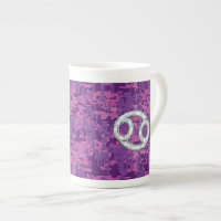 Pearl Like Cancer Zodiac Symbol on Digital Camo