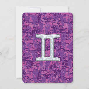Pearl Like Gemini Zodiac Sign on Digital Camo